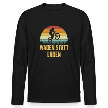 Calves instead of loading Calves instead of loading bicycles - Men's Premium Organic Long Sleeve Shirt - black - Front - Nico (187cm)