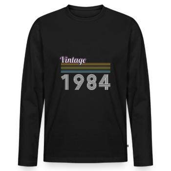 Vintage 1984, retro Geburtstag Geschenk - Männer Premium Bio Langarmshirt - Schwarz - Vorne - Nico (187cm)