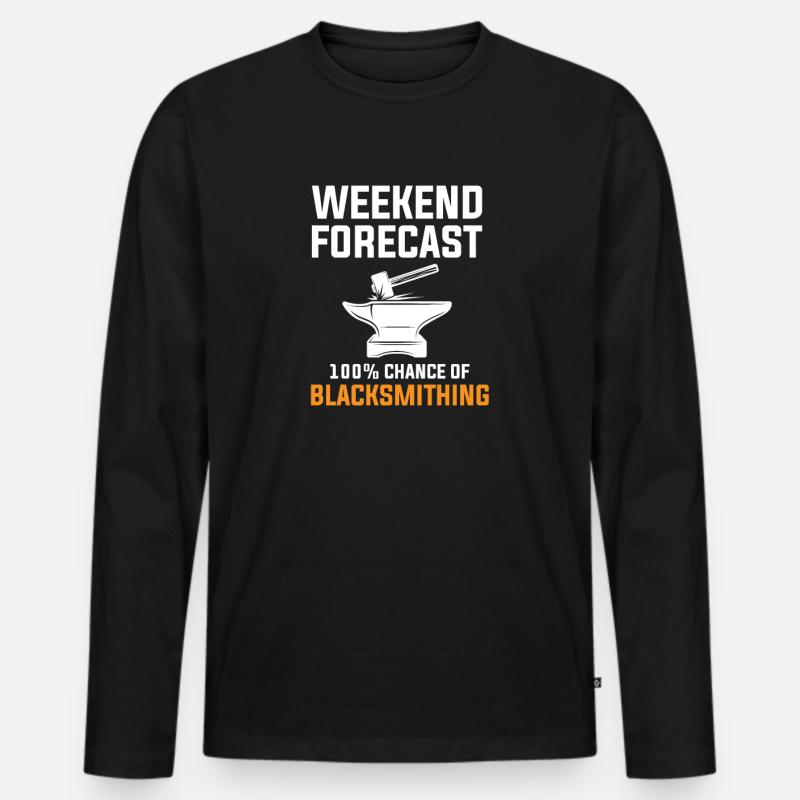 blacksmith weekend forecast, blacksmith - Männer Premium Bio Langarmshirt - Schwarz