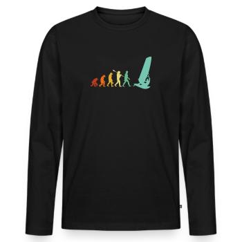windsurfing evolution, windsurf - Männer Premium Bio Langarmshirt - Schwarz - Vorne - Nico (187cm)