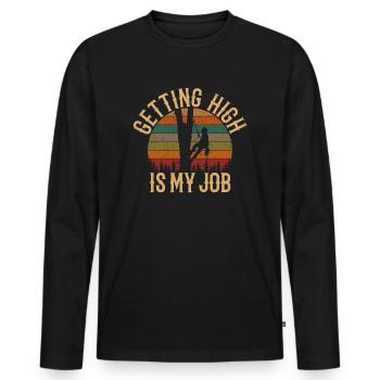 Getting High Is My Job, arborist - Männer Premium Bio Langarmshirt - Schwarz - Vorne - Nico (187cm)