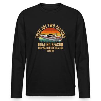Two Seasons Of Boating, motor boating - Men's Premium Organic Long Sleeve Shirt - black - Front - Nico (187cm)