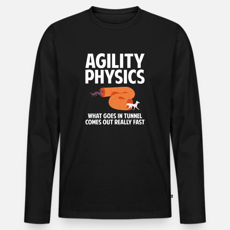 Dog agility physics, agility dog - Männer Premium Bio Langarmshirt - Schwarz