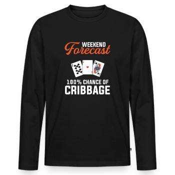 Cribbage weekend forecast funny cribbage - Männer Premium Bio Langarmshirt - Schwarz - Vorne - Nico (187cm)