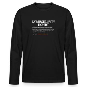 Cybersecurity Expert Definition, cyber security - Männer Premium Bio Langarmshirt - Schwarz - Vorne - Nico (187cm)