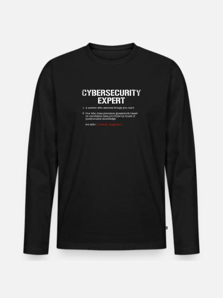 Cybersecurity Expert Definition, cyber security - Men's Premium Organic Long Sleeve Shirt - black
