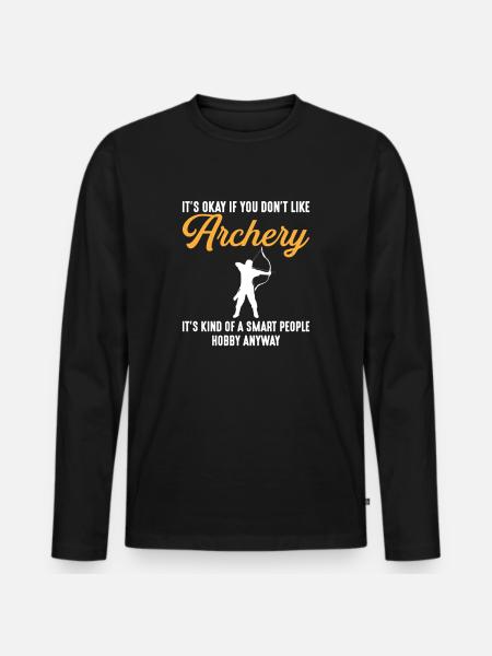 archery smart people, archery - Männer Premium Bio Langarmshirt - Schwarz