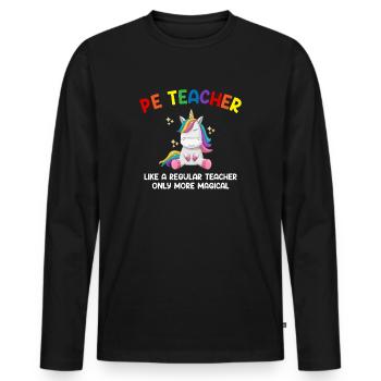 Pe teacher definition, Physical Education Teacher - Männer Premium Bio Langarmshirt - Schwarz - Vorne - Nico (187cm)