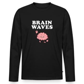 brain waves, neurology brain neuroscience - Männer Premium Bio Langarmshirt - Schwarz - Vorne - Nico (187cm)
