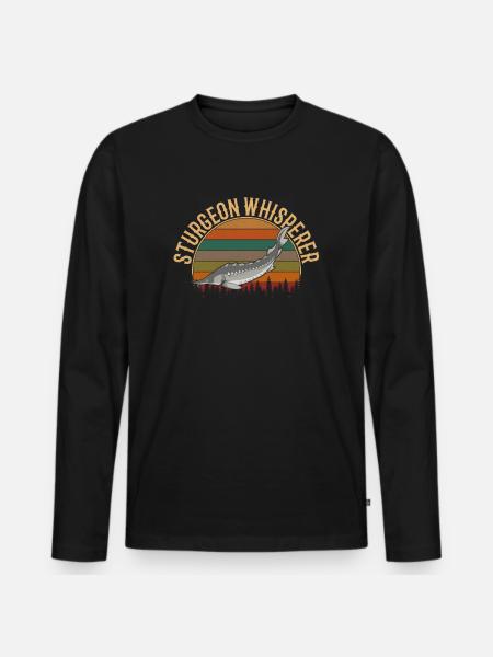 Sturgeon Whisperer, sturgeon fishing - Men's Premium Organic Long Sleeve Shirt - black