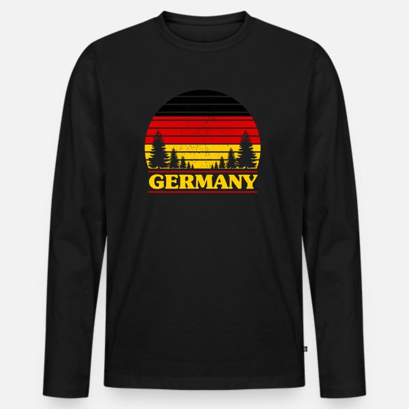 Deutschland - Männer Premium Bio Langarmshirt - Schwarz