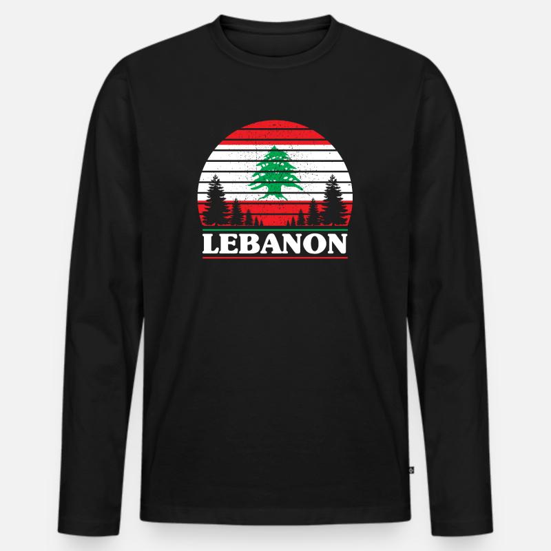 Libanon - Männer Premium Bio Langarmshirt - Schwarz