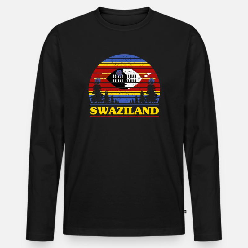 Swasiland - Männer Premium Bio Langarmshirt - Schwarz