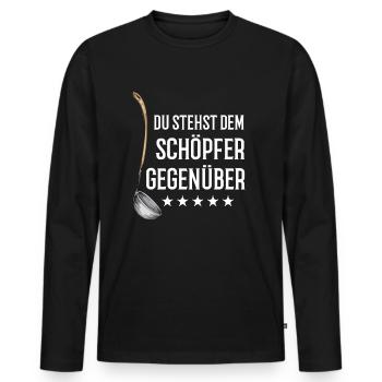 Lustiger Koch Spruch Köche Gastronomie - Männer Premium Bio Langarmshirt - Schwarz - Vorne - Nico (187cm)