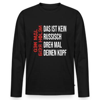 Geh Mal Bier Holen Lustige Alkohol Sprüche - Männer Premium Bio Langarmshirt - Schwarz - Vorne - Nico (187cm)