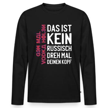 lustige Alkohol Sprüche Geh Mal Vodka Holen - Männer Premium Bio Langarmshirt - Schwarz - Vorne - Nico (187cm)