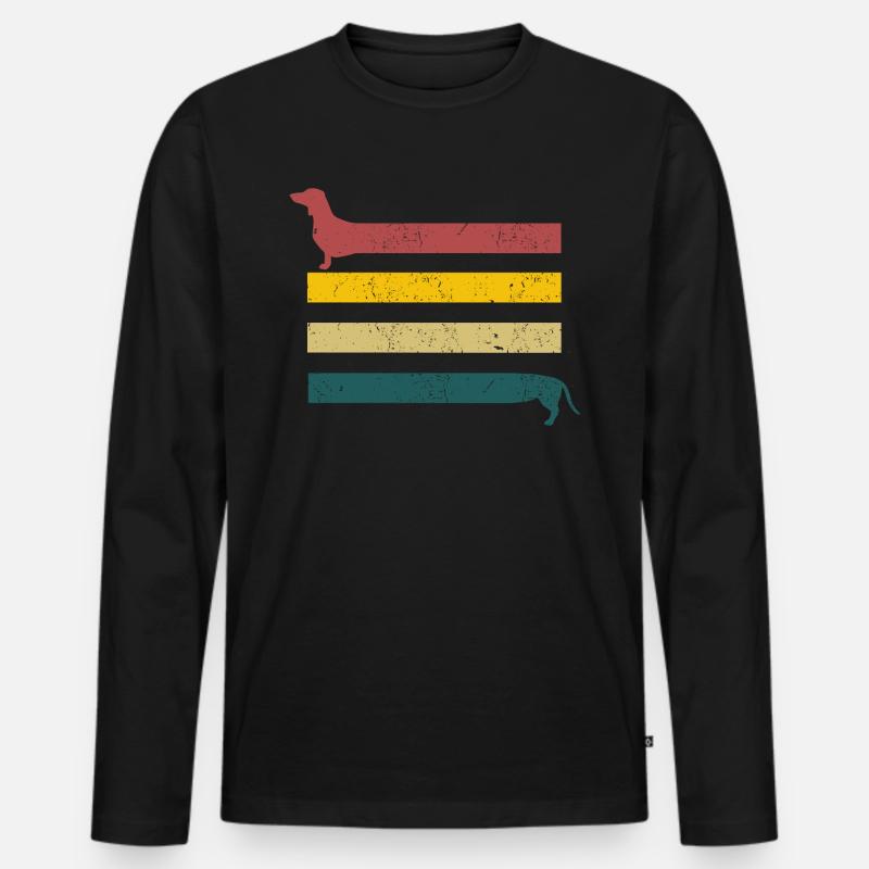 Dackel Dackelliebhaber Geschenk - Männer Premium Bio Langarmshirt - Schwarz