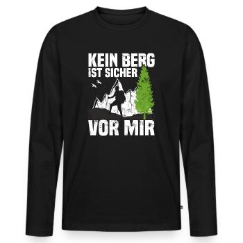 Bergsteiger Wanderer Bergsteigen - Männer Premium Bio Langarmshirt - Schwarz - Vorne - Nico (187cm)