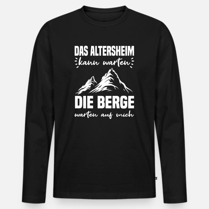 Bergsteiger Wanderer Bergsteigen - Männer Premium Bio Langarmshirt - Schwarz