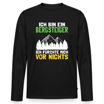 Ich Bin Ein Bergsteiger - Männer Premium Bio Langarmshirt - Schwarz - Vorne - Nico (187cm)