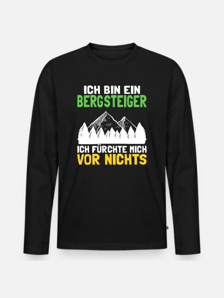 Ich Bin Ein Bergsteiger - Männer Premium Bio Langarmshirt - Schwarz