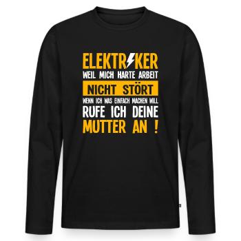 Elektriker Elektroniker Elektroingenieur - Männer Premium Bio Langarmshirt - Schwarz - Vorne - Nico (187cm)