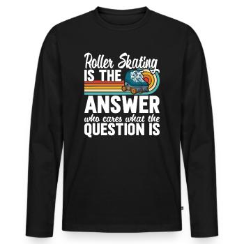 Roller Skating Roller Skate Retro 70er 80er - Männer Premium Bio Langarmshirt - Schwarz - Vorne - Nico (187cm)