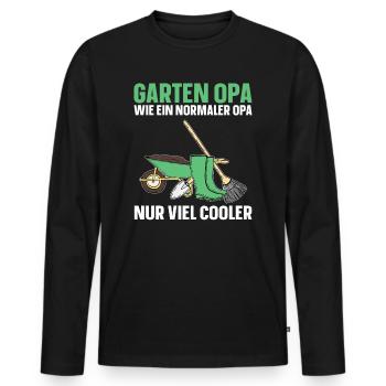 Garten Opa Wie Ein Normaler Opa Nur Viel Cooler - Männer Premium Bio Langarmshirt - Schwarz - Vorne - Nico (187cm)