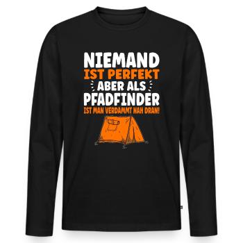 Pfadfinder Scout Pfadfinderin Camping - Männer Premium Bio Langarmshirt - Schwarz - Vorne - Nico (187cm)