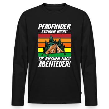 Pfadfinder Scout Pfadfinderin Camping - Männer Premium Bio Langarmshirt - Schwarz - Vorne - Nico (187cm)