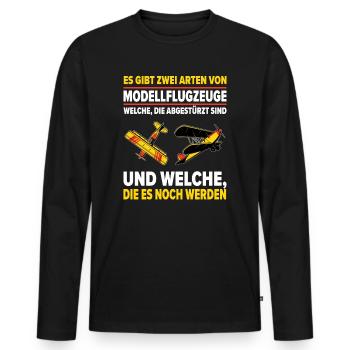 Modellflieger Rc Modellflugzeug Modellfliegen - Männer Premium Bio Langarmshirt - Schwarz - Vorne - Nico (187cm)