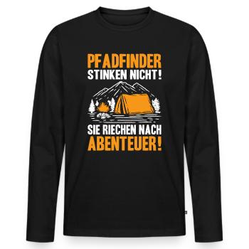 Pfadfinder Scout Pfadfinderin Camping - Männer Premium Bio Langarmshirt - Schwarz - Vorne - Nico (187cm)