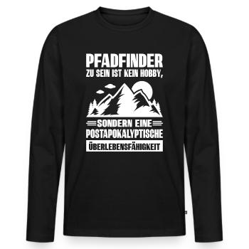 Pfadfinder Zu Sein Ist Kein Hobby - Männer Premium Bio Langarmshirt - Schwarz - Vorne - Nico (187cm)