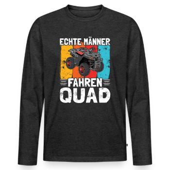 Echte Männer Fahren Quad - Männer Premium Bio Langarmshirt - Anthrazit meliert - Vorne - Nico (187cm)