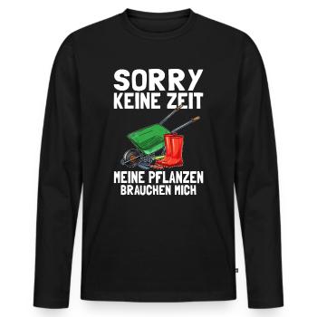 Garten Gärtner Gärtnerin Hobbygärtner Gartenarbeit - Männer Premium Bio Langarmshirt - Schwarz - Vorne - Nico (187cm)