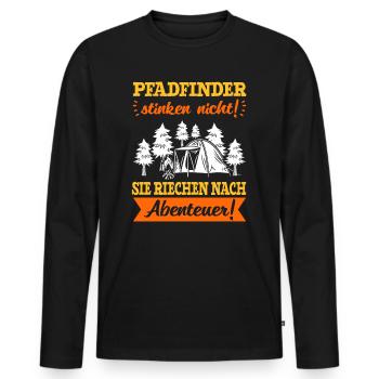 Pfadfinder Scout Pfadfinderin Camping - Männer Premium Bio Langarmshirt - Schwarz - Vorne - Nico (187cm)
