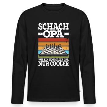 Schach Opa Wie Ein Normaler Opa Nur Cooler - Männer Premium Bio Langarmshirt - Schwarz - Vorne - Nico (187cm)