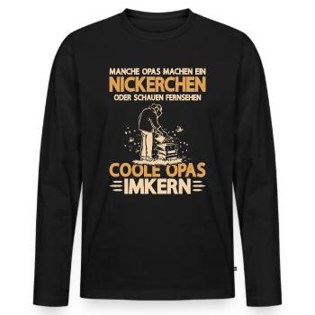 Imker Bienenzüchter Opa - Männer Premium Bio Langarmshirt - Schwarz - Vorne - Nico (187cm)