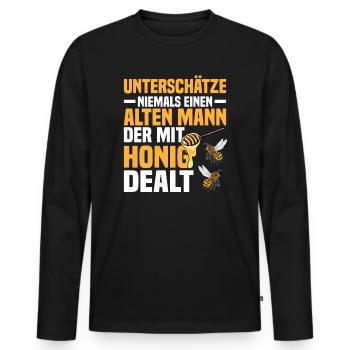 Imker Bienenzüchter Opa Rentner - Männer Premium Bio Langarmshirt - Schwarz - Vorne - Nico (187cm)
