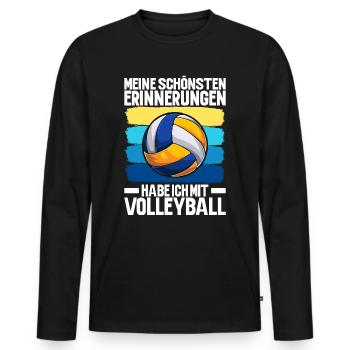 Volleyball Volleyballer Volleyballspieler - Männer Premium Bio Langarmshirt - Schwarz - Vorne - Nico (187cm)