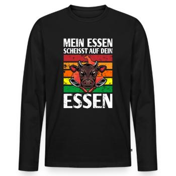 Grillen Grillmeister BBQ Männer Herren - Männer Premium Bio Langarmshirt - Schwarz - Vorne - Nico (187cm)