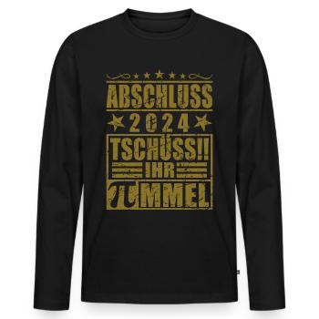 Abschluss 2024 - Männer Premium Bio Langarmshirt - Schwarz - Vorne - Nico (187cm)