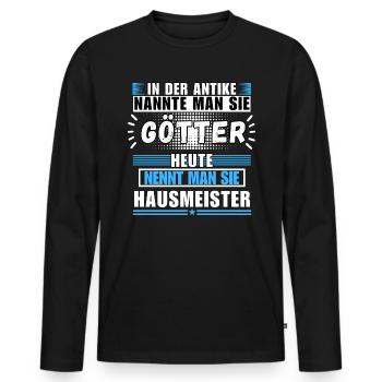 Gods in Antiquity. Today, caretaker - Men's Premium Organic Long Sleeve Shirt - black - Front - Nico (187cm)