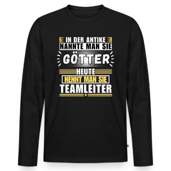 Dieux dans l'Antiquité. Aujourd'hui chef d'équipe - T-shirt manches longues Premium bio Homme - noir - Devant - Nico (187cm)