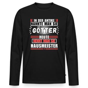 Gods in Antiquity. Today, caretaker - Men's Premium Organic Long Sleeve Shirt - black - Front - Nico (187cm)