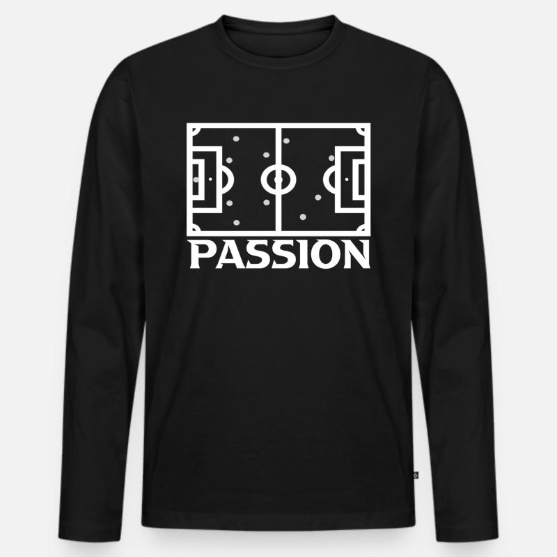 Fußball - Männer Premium Bio Langarmshirt - Schwarz