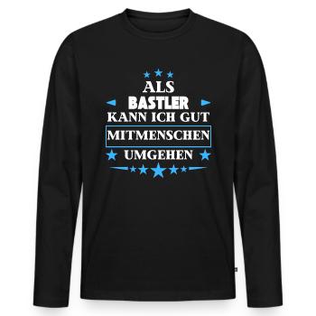 Traiter les autres êtres humains comme des amateurs. - T-shirt manches longues Premium bio Homme - noir - Devant - Nico (187cm)