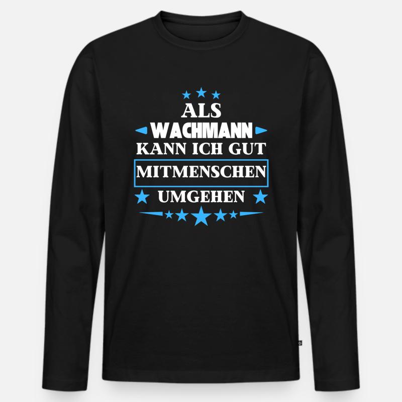 as a security guard. - Men's Premium Organic Long Sleeve Shirt - black