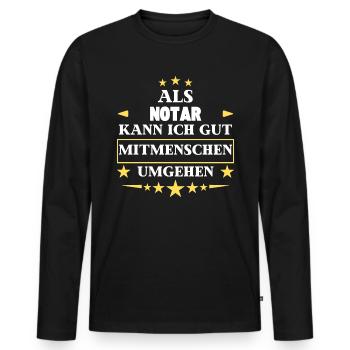 Dealing with other people as a notary. - Men's Premium Organic Long Sleeve Shirt - black - Front - Nico (187cm)