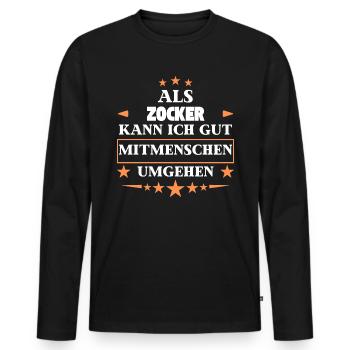 Traiter avec ses semblables en tant que joueur. - T-shirt manches longues Premium bio Homme - noir - Devant - Nico (187cm)